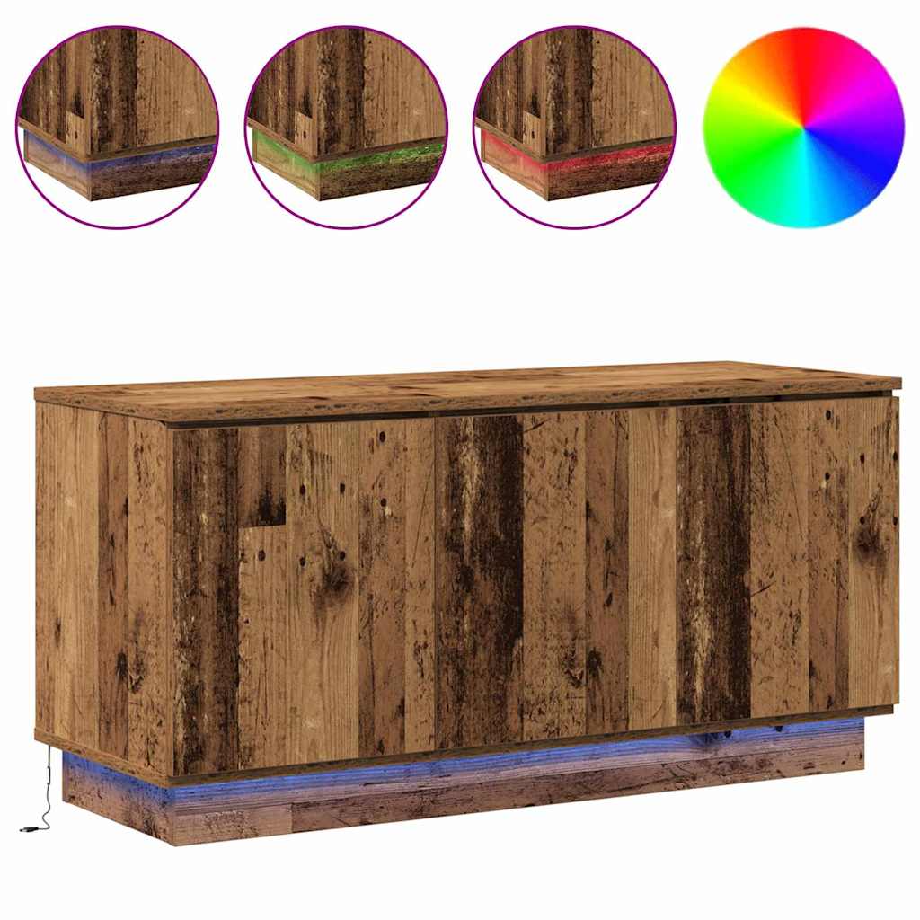 TV-Möbel Åldrat Trä TV Skåp med LED 100 x 38 x 49 cm