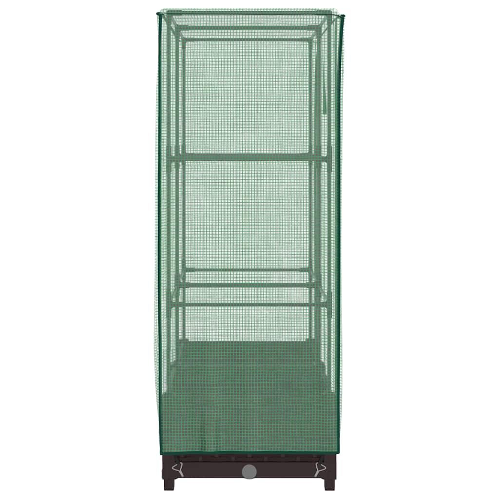 Odlingslåda med växthusöverdrag rottinglook 80x40x123 cm