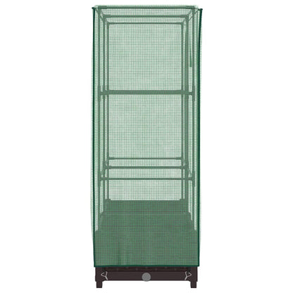 Odlingslåda med växthusöverdrag rottinglook 80x40x123 cm