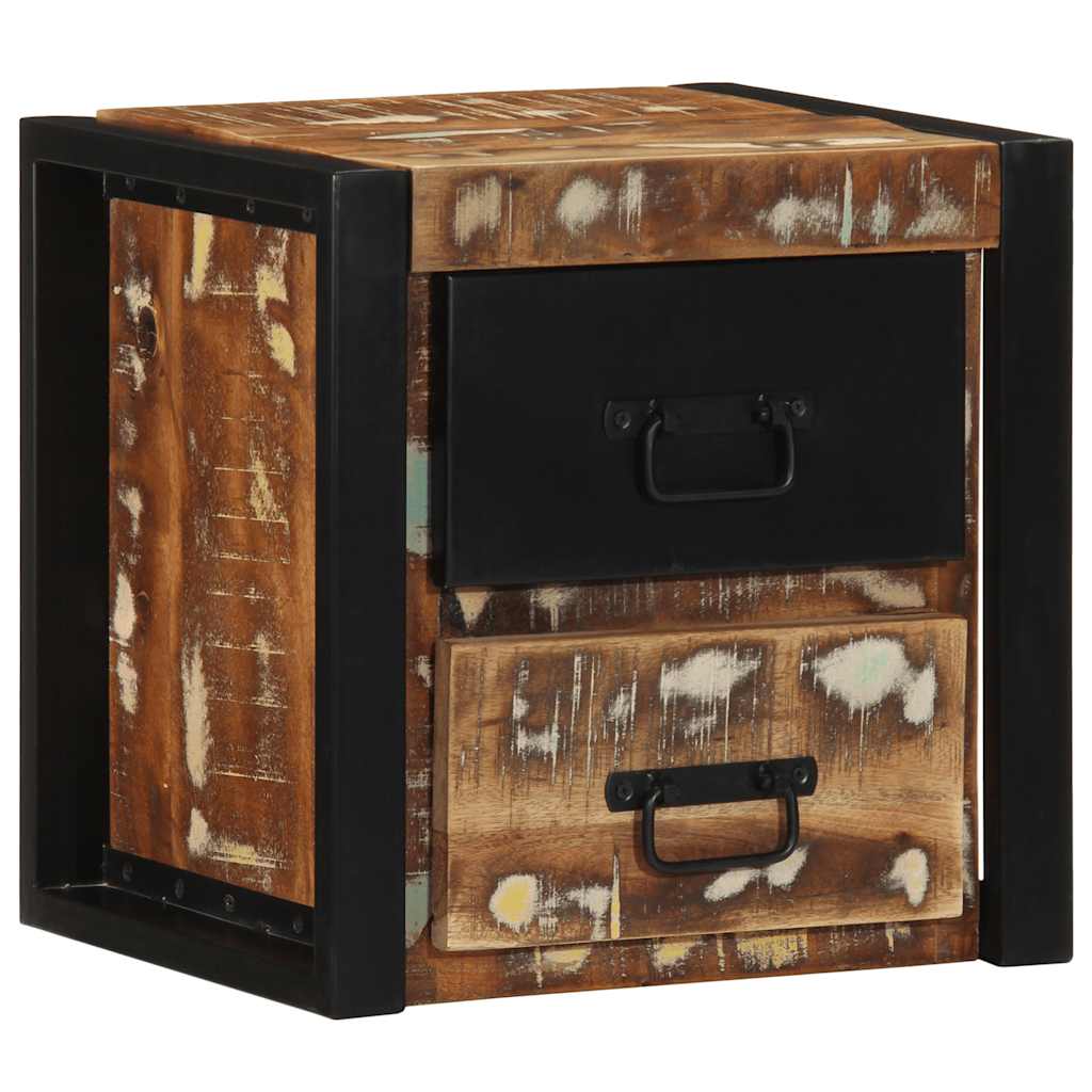 Sängbord Nattduksbord Trä flerfärgat 40x35x40 cm massivt trä återvunnet