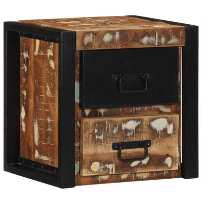 Sängbord Nattduksbord Trä flerfärgat 40x35x40 cm massivt trä återvunnet