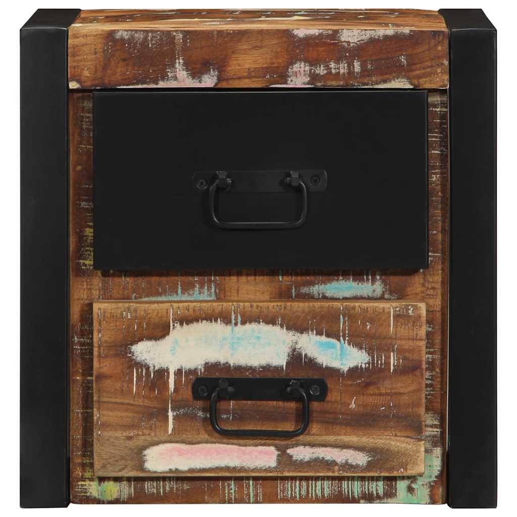 Sängbord Nattduksbord Trä flerfärgat 40x35x40 cm massivt trä återvunnet