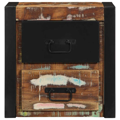 Sängbord Nattduksbord Trä flerfärgat 40x35x40 cm massivt trä återvunnet