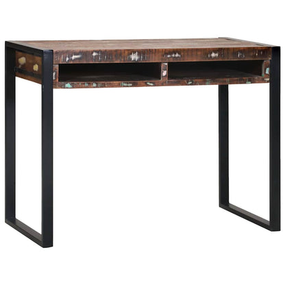 Sminkbord med hylla Flerfärgsdesign Massivt återvunnet trä