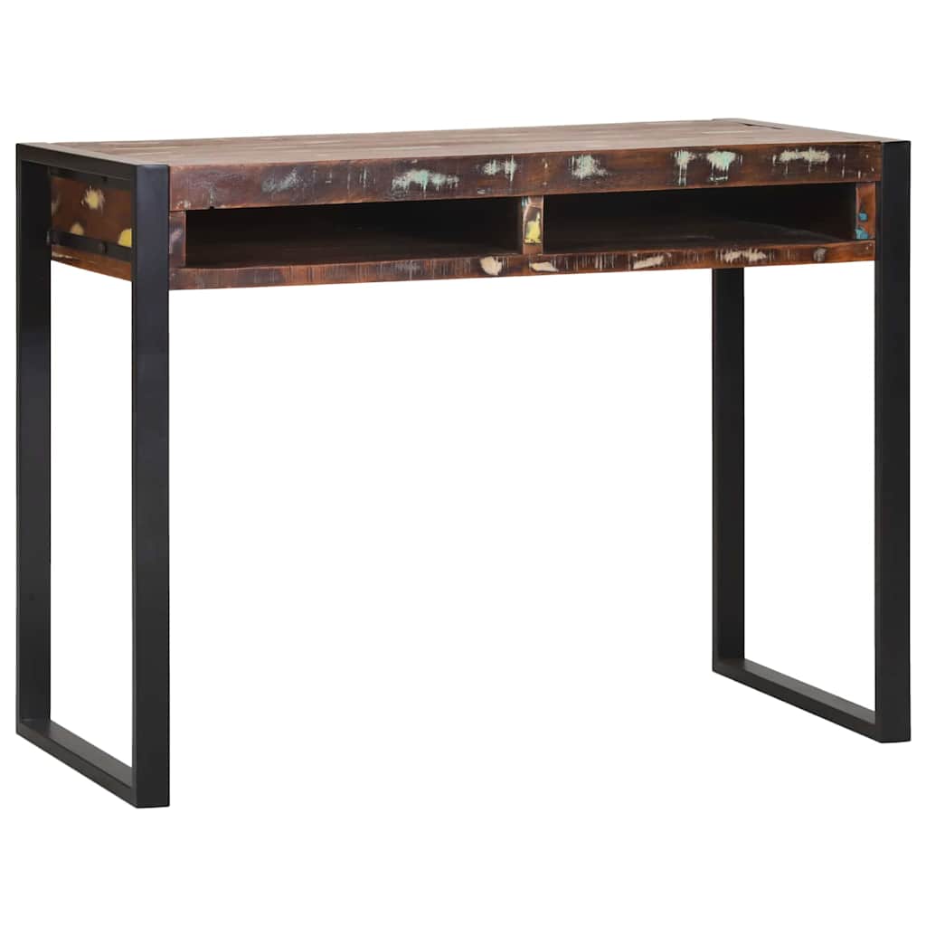 Sminkbord med hylla Flerfärgsdesign Massivt återvunnet trä