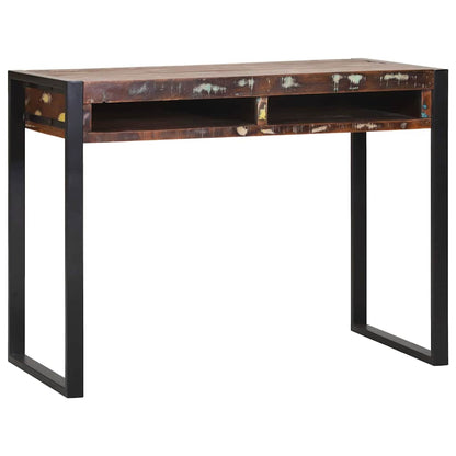 Sminkbord med hylla Flerfärgsdesign Massivt återvunnet trä