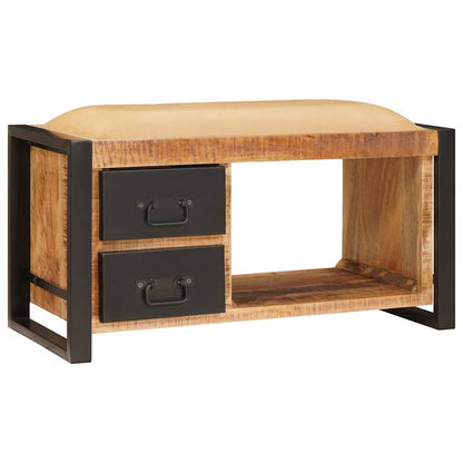 Förvaringsbänk med låda Brun 80 x 35 x 40 cm Massivt Mangoträ