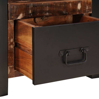 Hallmöbel Stol med låda Flerfärgsdesign Massivt återvunnet trä