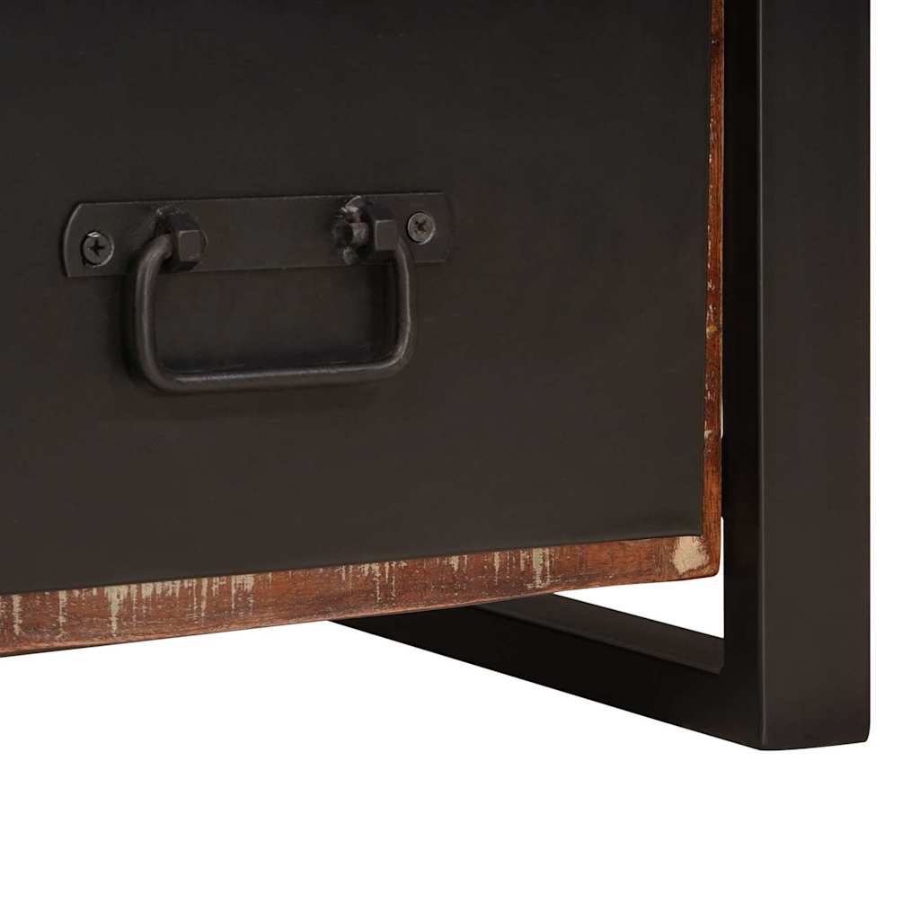 Hallmöbel Stol med låda Flerfärgsdesign Massivt återvunnet trä