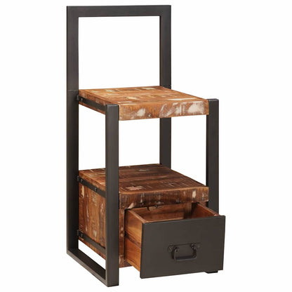 Hallmöbel Stol med låda Flerfärgsdesign Massivt återvunnet trä