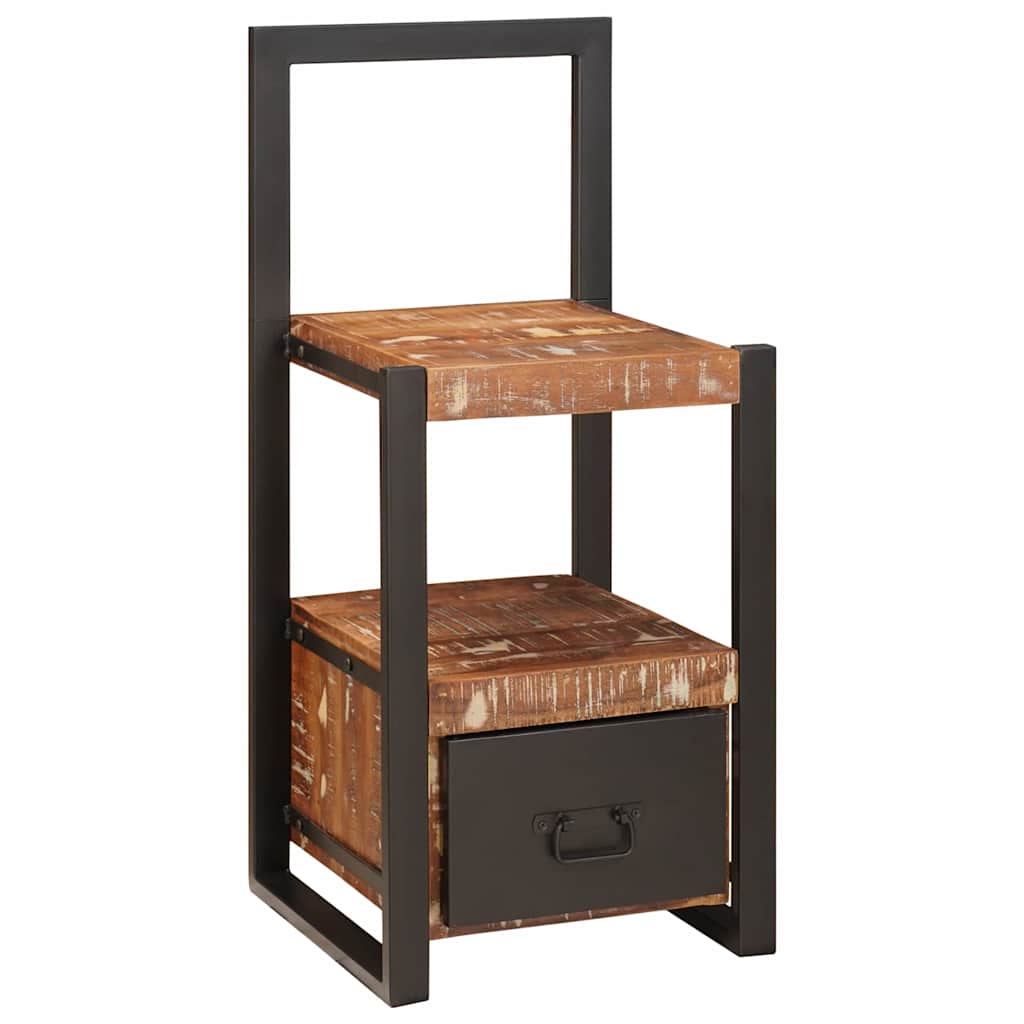 Hallmöbel Stol med låda Flerfärgsdesign Massivt återvunnet trä