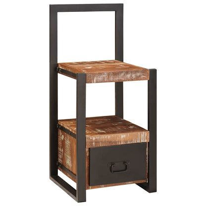 Hallmöbel Stol med låda Flerfärgsdesign Massivt återvunnet trä