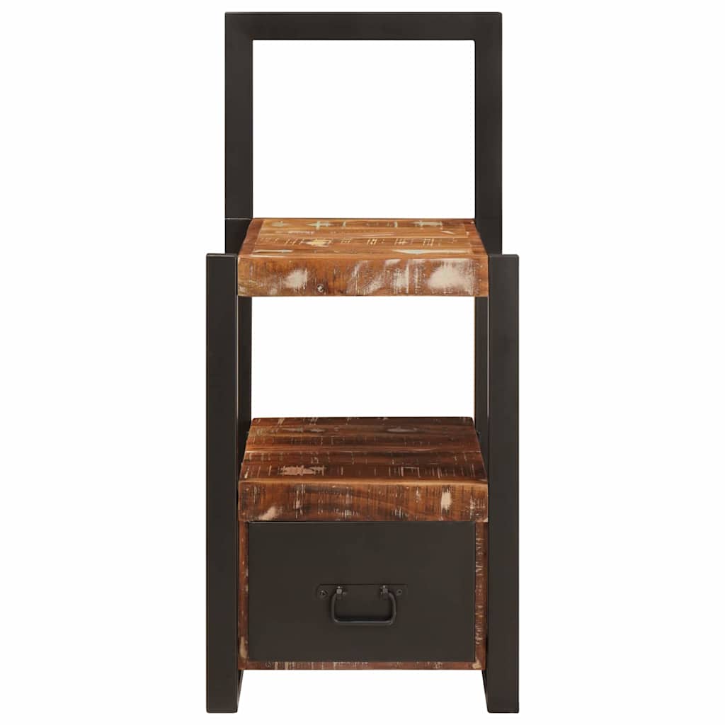 Hallmöbel Stol med låda Flerfärgsdesign Massivt återvunnet trä