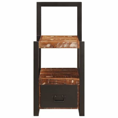 Hallmöbel Stol med låda Flerfärgsdesign Massivt återvunnet trä