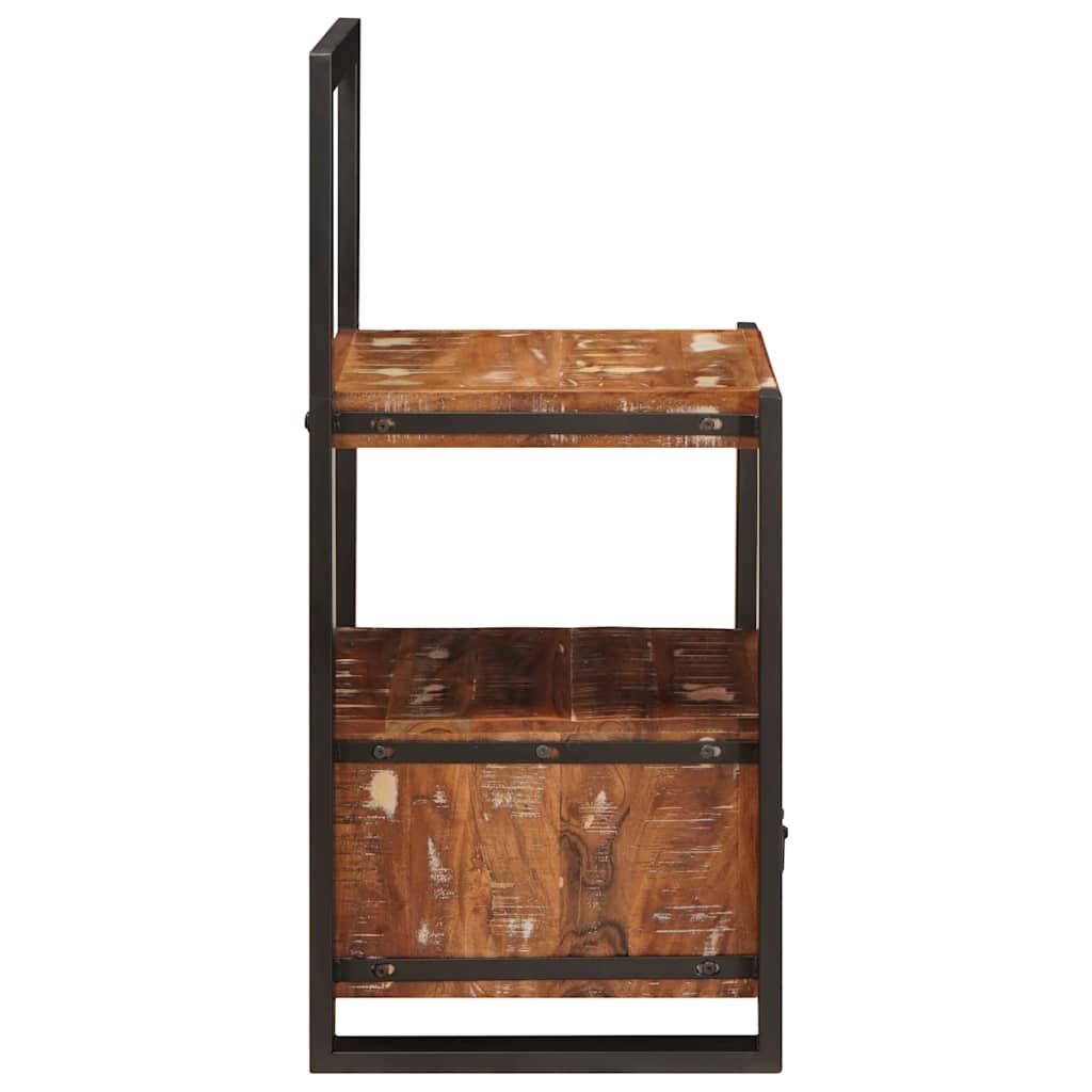 Hallmöbel Stol med låda Flerfärgsdesign Massivt återvunnet trä