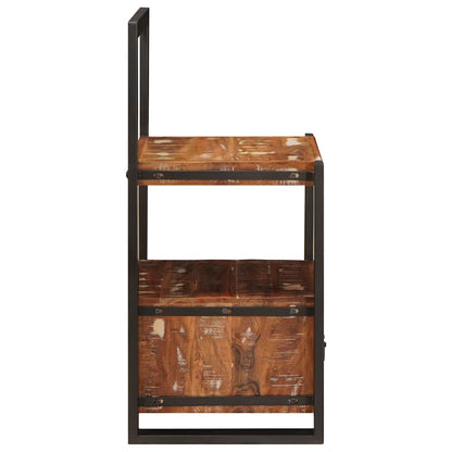 Hallmöbel Stol med låda Flerfärgsdesign Massivt återvunnet trä