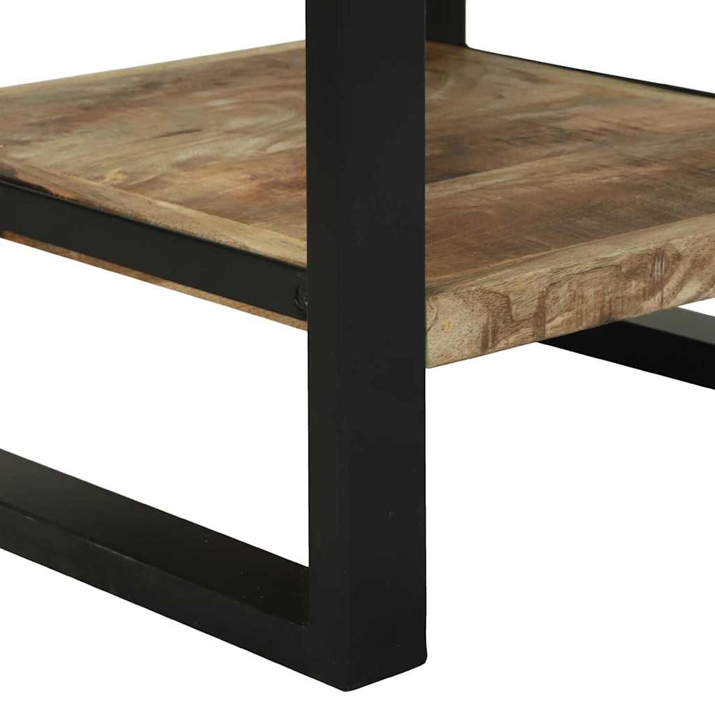 Sidobord Brun med låda 40 x 40 x 80 cm Massivt grovt mangoträ