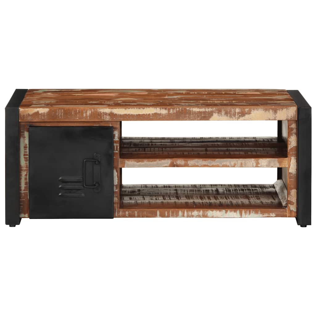 Soffbord Trä flerfärgad 90x50x36 cm massivt återvunnet trä