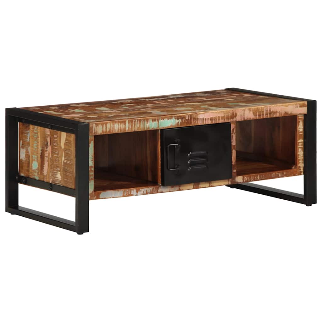 Soffbord Trä flerfärgad 90x50x36 cm massivt återvunnet trä