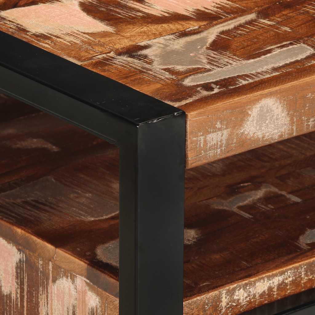 Soffbord Trä flerfärgad 90x50x36 cm massivt återvunnet trä