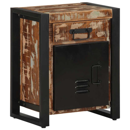 Sängbord Nattduksbord Trä flerfärgad 40x30x50 cm massivt återvunnet trä