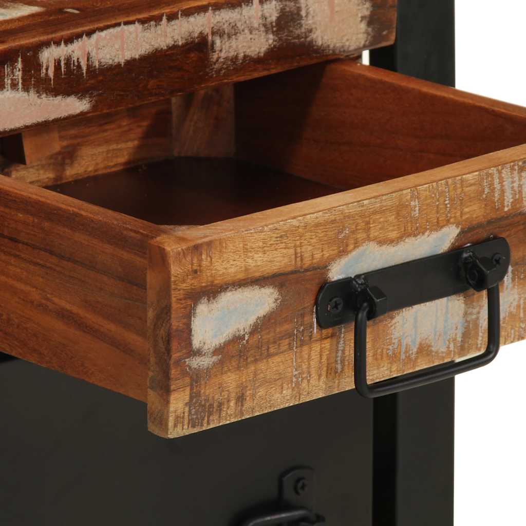 Sängbord Nattduksbord Trä flerfärgad 40x30x50 cm massivt återvunnet trä