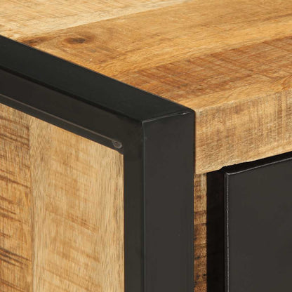 Sängbord Nattduksbord Trä 35x34x45 cm massivt grovt mangoträ