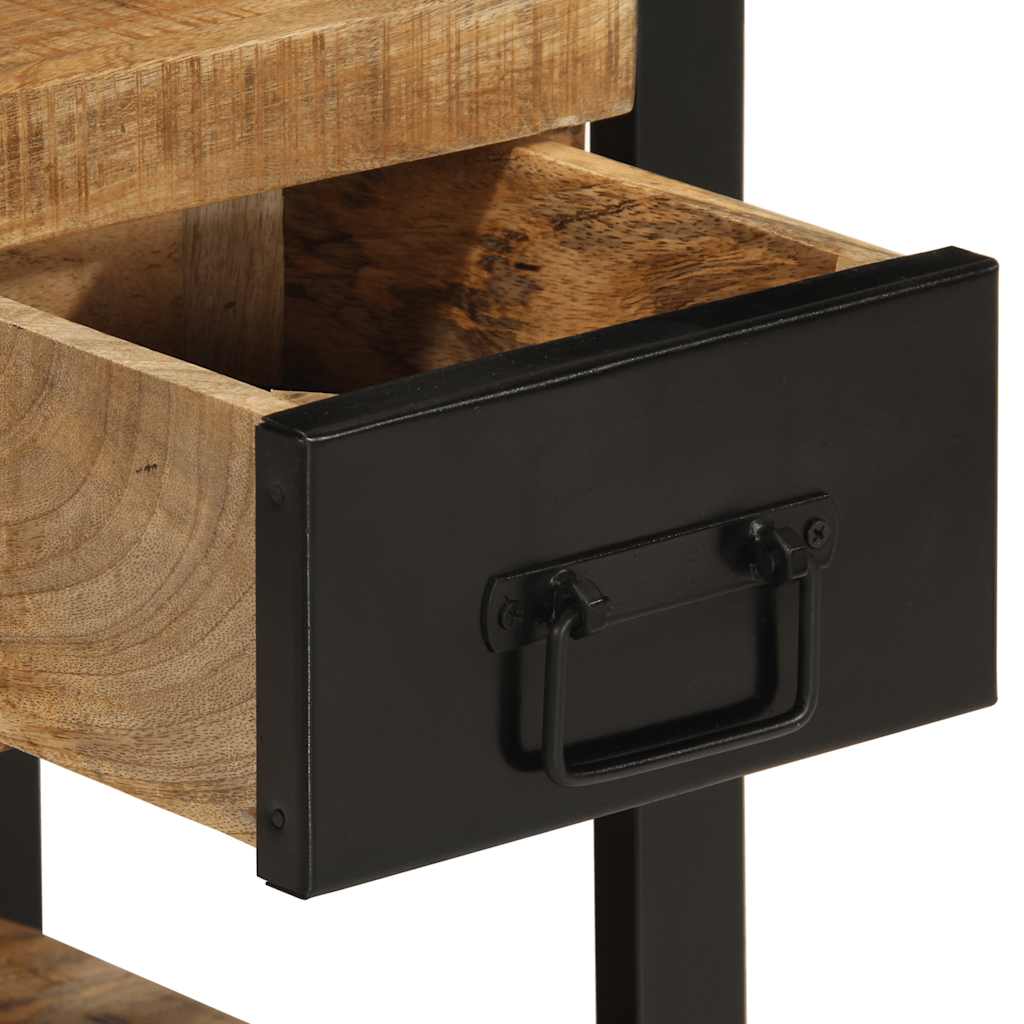 Sängbord Nattduksbord Trä 35x34x45 cm massivt grovt mangoträ