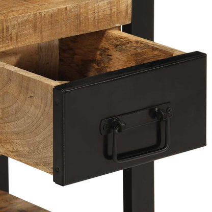 Sängbord Nattduksbord Trä 35x34x45 cm massivt grovt mangoträ