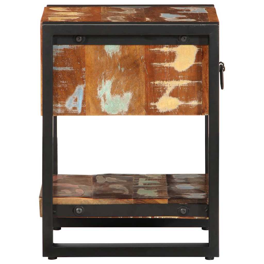 Sängbord Nattduksbord Trä flerfärgad 35x34x45 cm massivt återvunnet trä