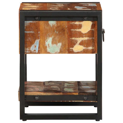 Sängbord Nattduksbord Trä flerfärgad 35x34x45 cm massivt återvunnet trä