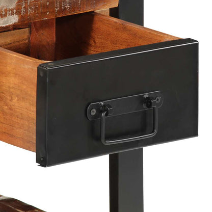 Sängbord Nattduksbord Trä flerfärgad 35x34x45 cm massivt återvunnet trä