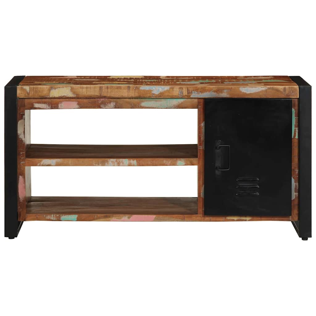 Skoställ Trä Skobänk Flerfärgsdesign 100 x 40 x 50 cm Massivt återvunnet trä