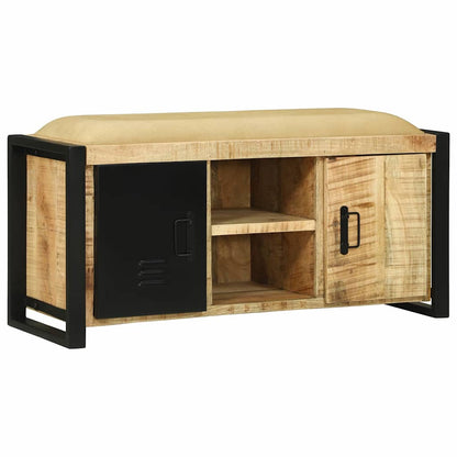 Hallbänk Skåp Brun 100 x 35 x 50 cm Massivt Mangoträ