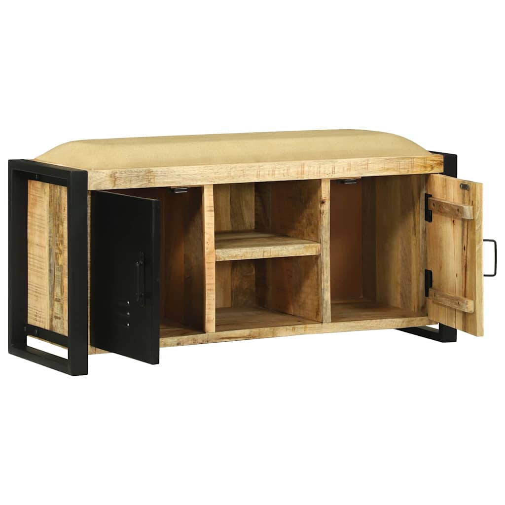 Hallbänk Skåp Brun 100 x 35 x 50 cm Massivt Mangoträ