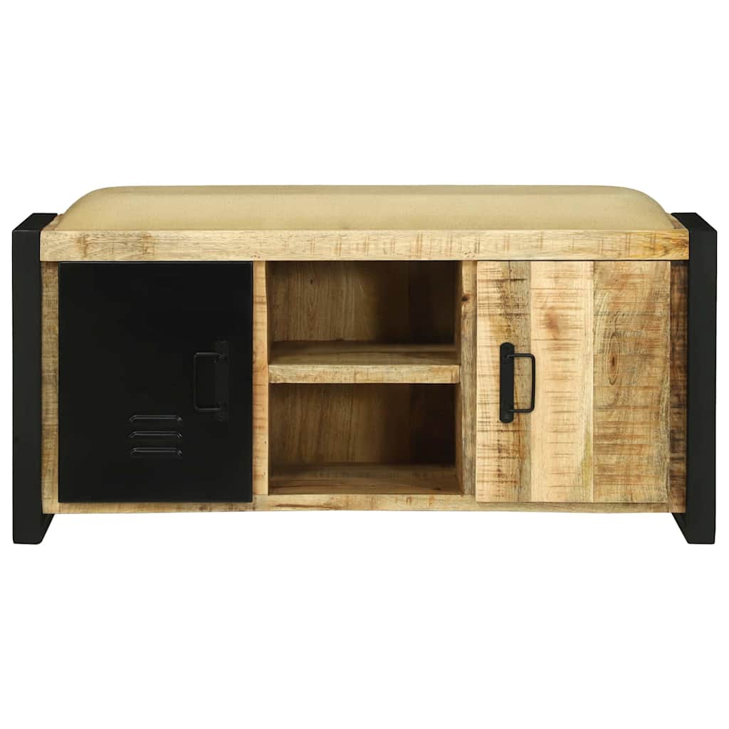 Hallbänk Skåp Brun 100 x 35 x 50 cm Massivt Mangoträ