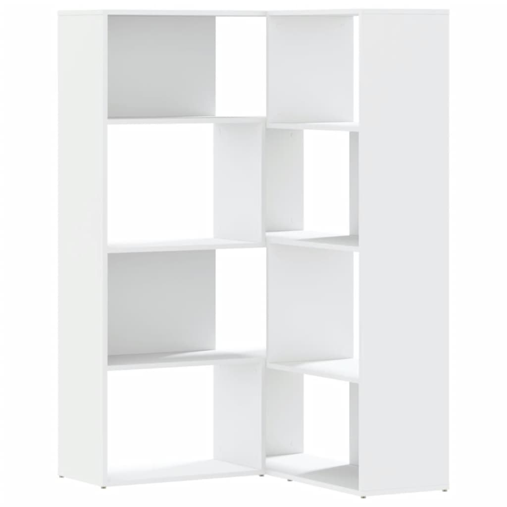 Bokhylla Vit hörn 4 hyllplan 85x85x140 cm