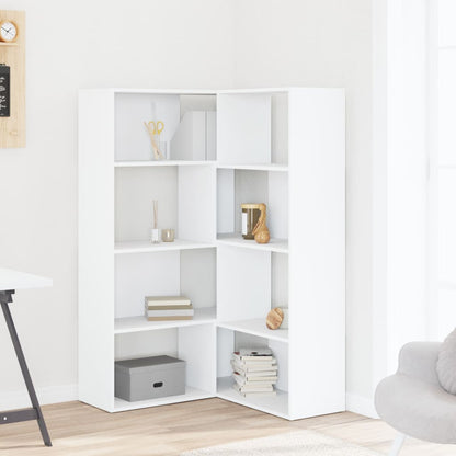 Bokhylla Vit hörn 4 hyllplan 85x85x140 cm