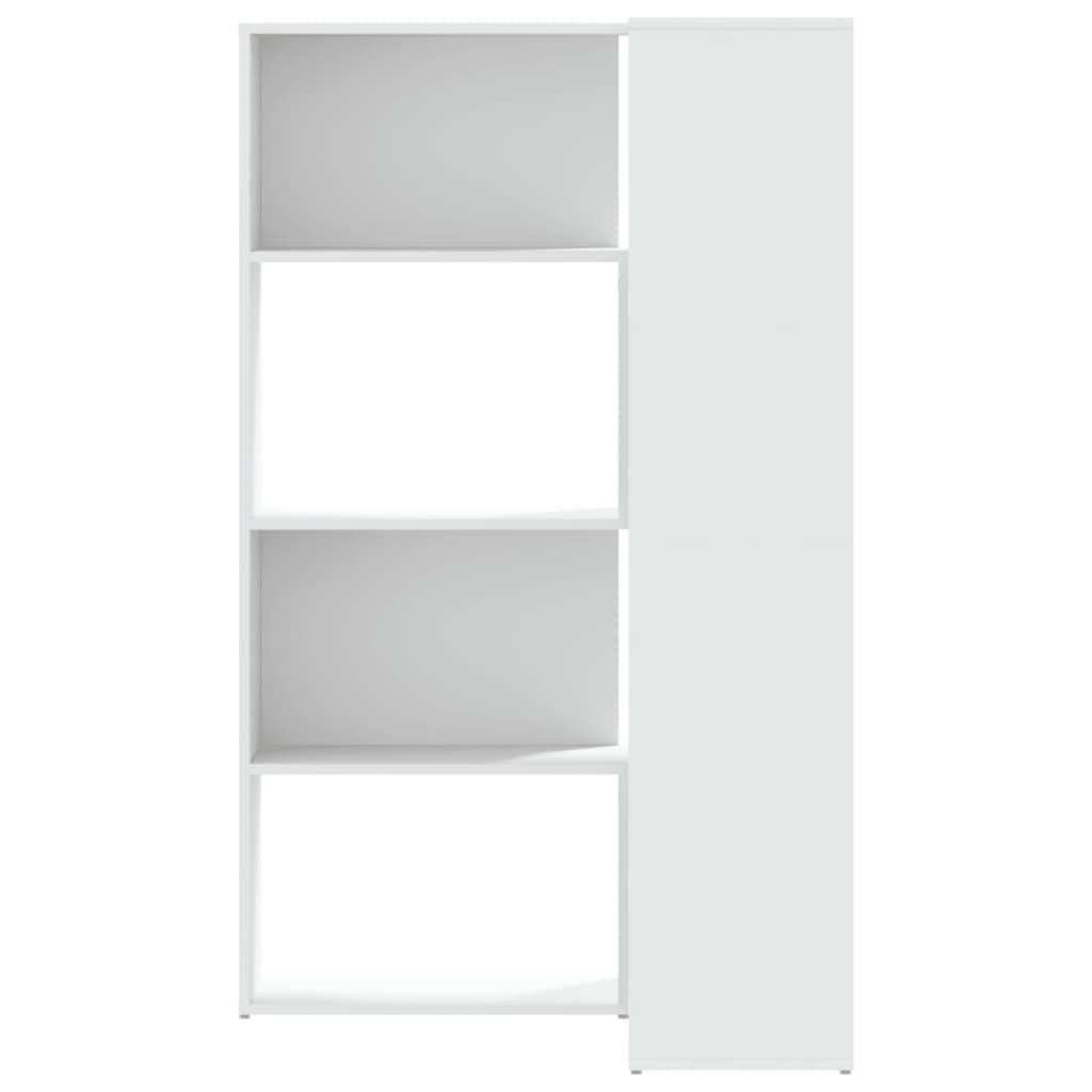 Bokhylla Vit hörn 4 hyllplan 85x85x140 cm