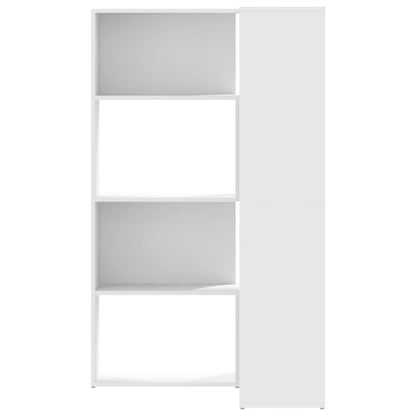 Bokhylla Vit hörn 4 hyllplan 85x85x140 cm