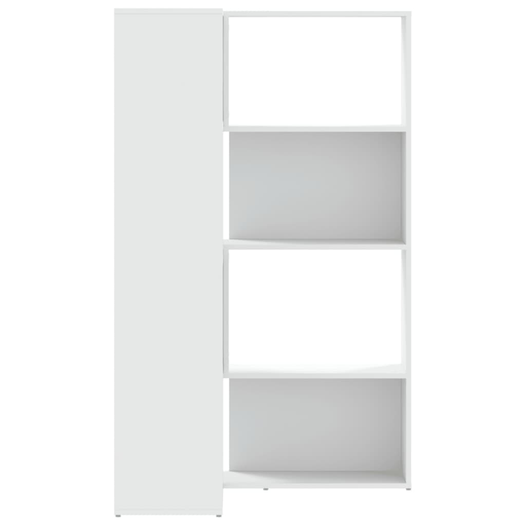 Bokhylla Vit hörn 4 hyllplan 85x85x140 cm