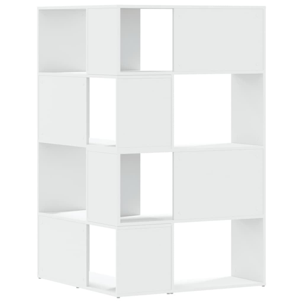 Bokhylla Vit hörn 4 hyllplan 85x85x140 cm