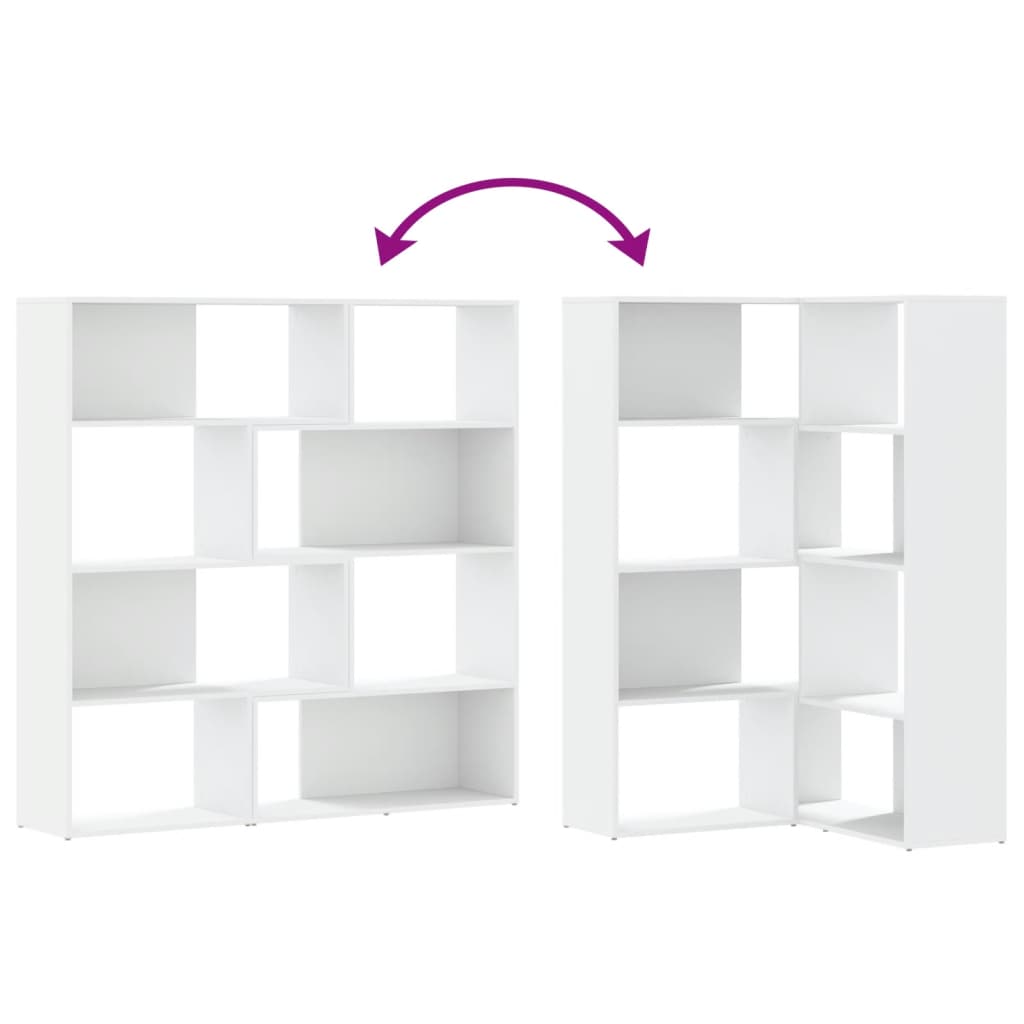 Bokhylla Vit hörn 4 hyllplan 85x85x140 cm