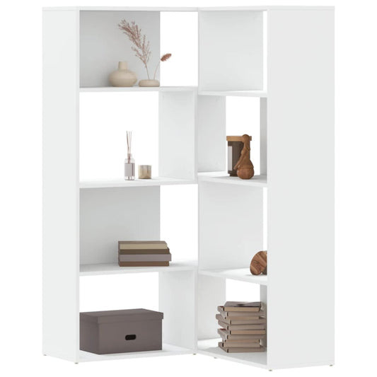 Bokhylla Vit hörn 4 hyllplan 85x85x140 cm