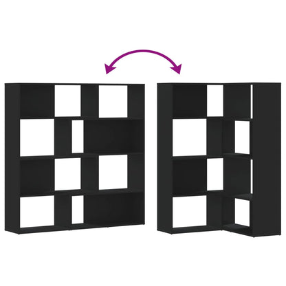 Bokhylla Svart hörn 4 hyllplan 85x85x140 cm