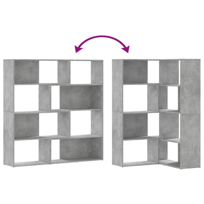 Bokhylla Betonggrå hörn 4 hyllplan 85x85x140 cm