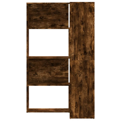 Bokhylla Rökfärgad Ek hörn 4 hyllplan 85x85x140 cm