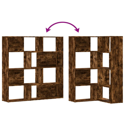 Bokhylla Rökfärgad Ek hörn 4 hyllplan 85x85x140 cm