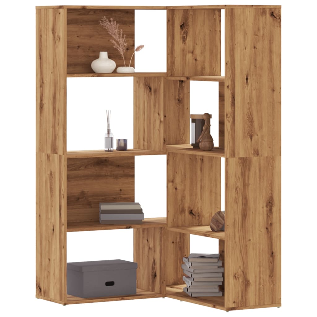 Bokhylla Artisan Ek hörn 4 hyllplan 85x85x140 cm