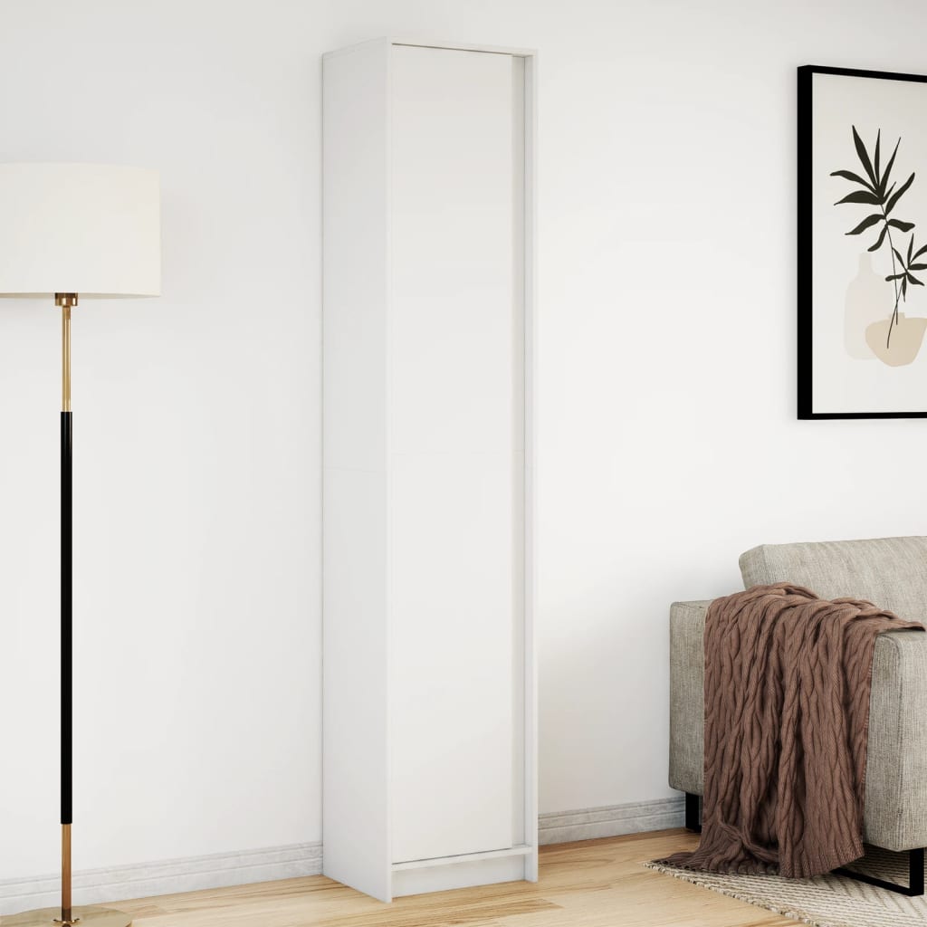 Skåp Vit LEDs 41,5x32,5x200 cm